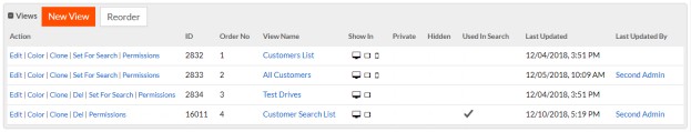 Rollbase - Views component section in object
       definition