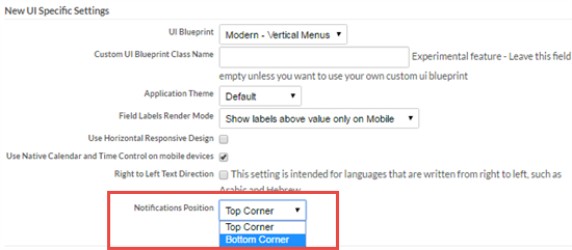 Notification Position