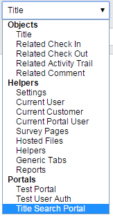 Template Helper Select Portal