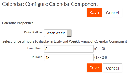 Configure Calendar Component