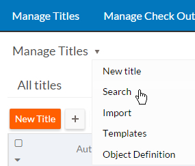 Search From Page Menu