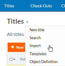 Page Menu Import