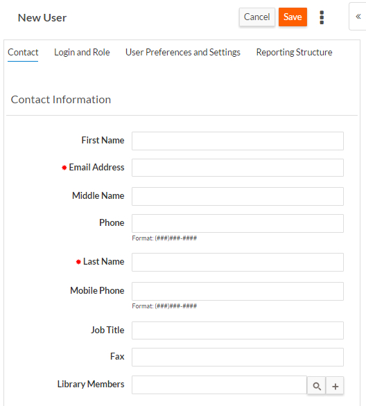New User Tabs
