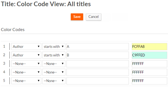 Color Code View Page
