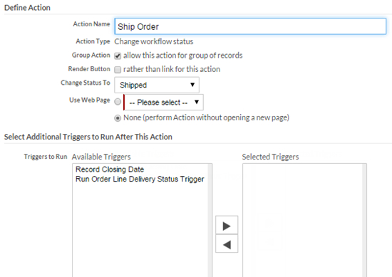 Status Change Action