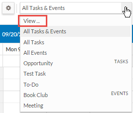 Calendar View Drop Down Menu
