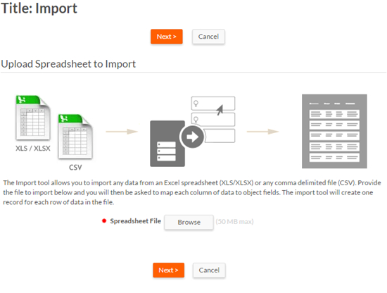 Simplified Import Page