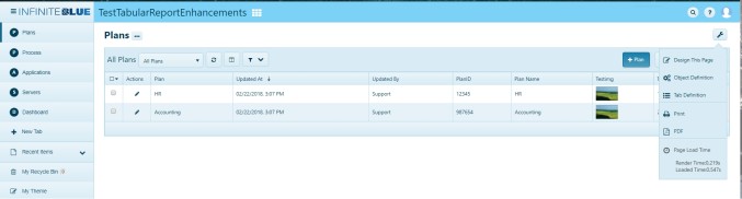 Rollbase - Open page menu