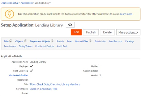 Application Setup Page
