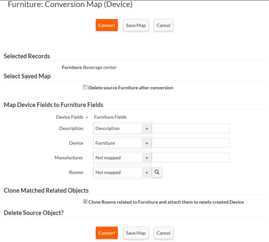 Rollbase - Conversion map