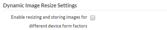 Dynamic Image Resize Settings