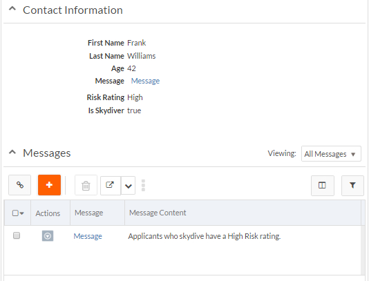 Applicant View Page
