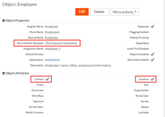Employee Object Definition