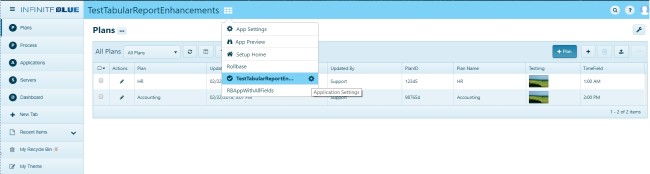 Select Application Settings
