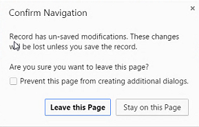 Confirm Navigation Dialog